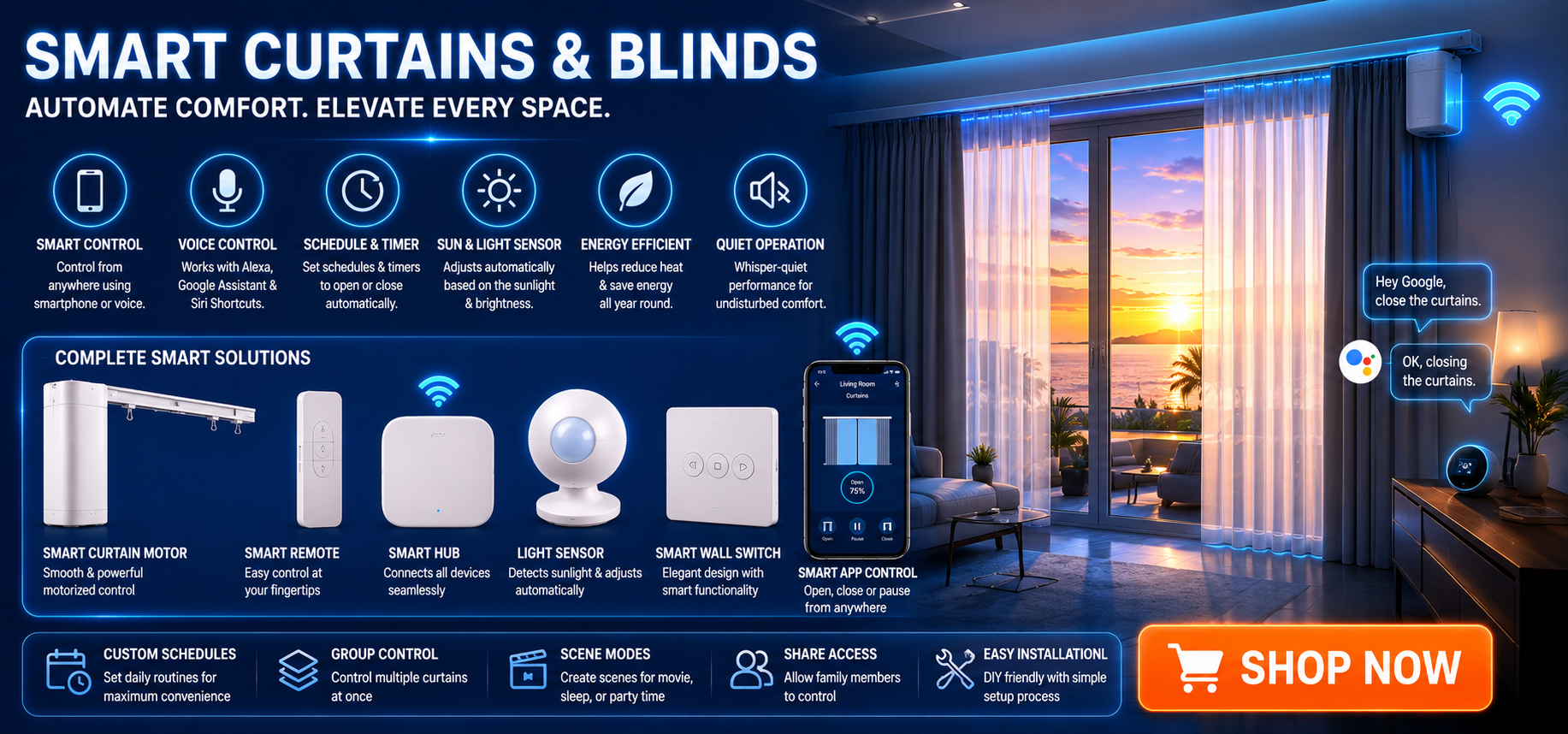 Smart Curtains & Blinds